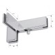 GCC Corner Transom With Fin - Right - Satin Stainless