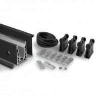 POSIglaze 3 Mtr Side Mount Kit For 12mm Glass - Black