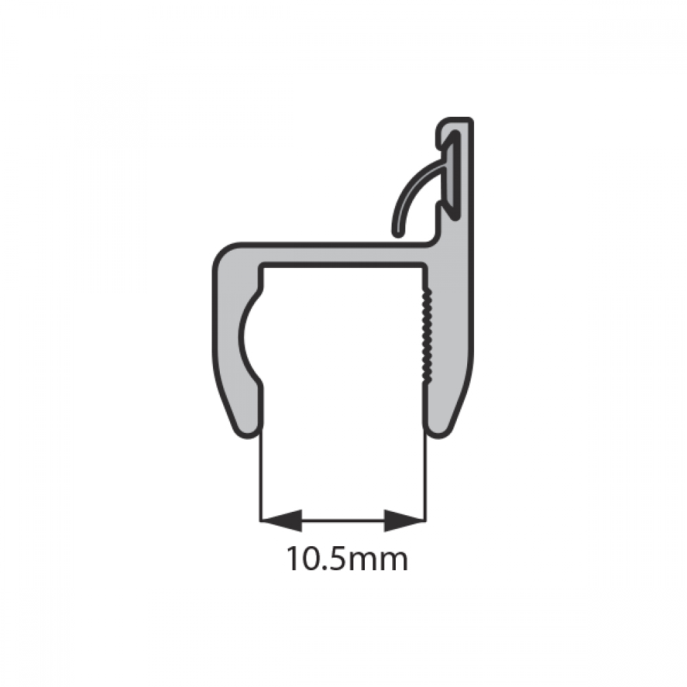 Door Ledge Profile - 12mm Glass - RAL7021 - 2 Metre
