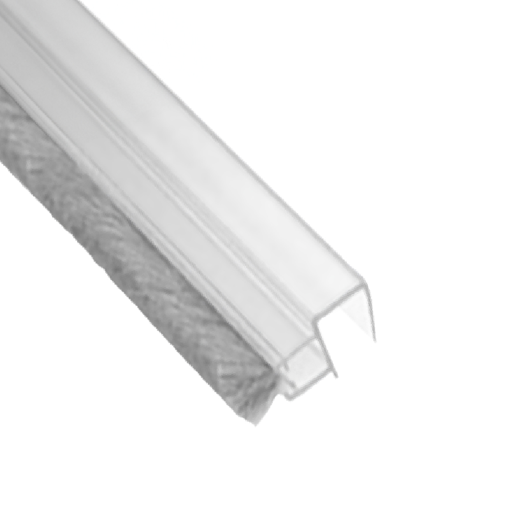 Clear PVC Weather Strip For Brush Seal - 12mm Glass