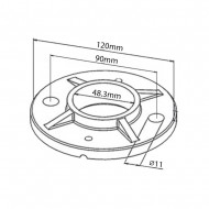 120mm Floor Flange for Tube 48.3mm