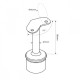 135 Degree Handrail Bracket for Tube 48.3mm - 2.0mm - 316SS