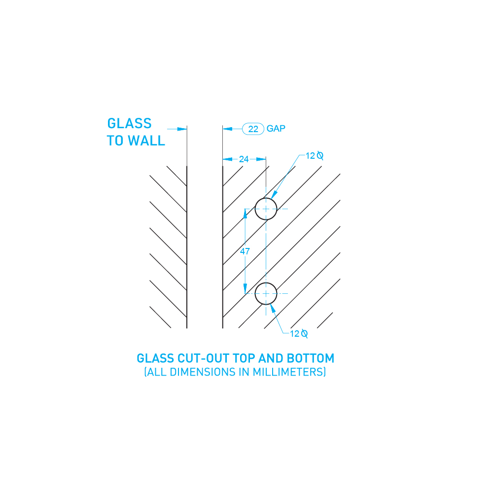 Glass to Wall Gate Hinge 8-12mm Glass - Satin Stainless