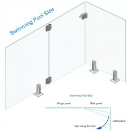 Glass To Wall Latch Bracket - Black