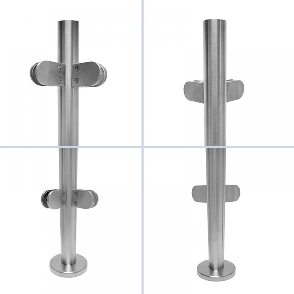 972mm 90 Degree Balustrade Post Inc. Clamps For 10mm Glass