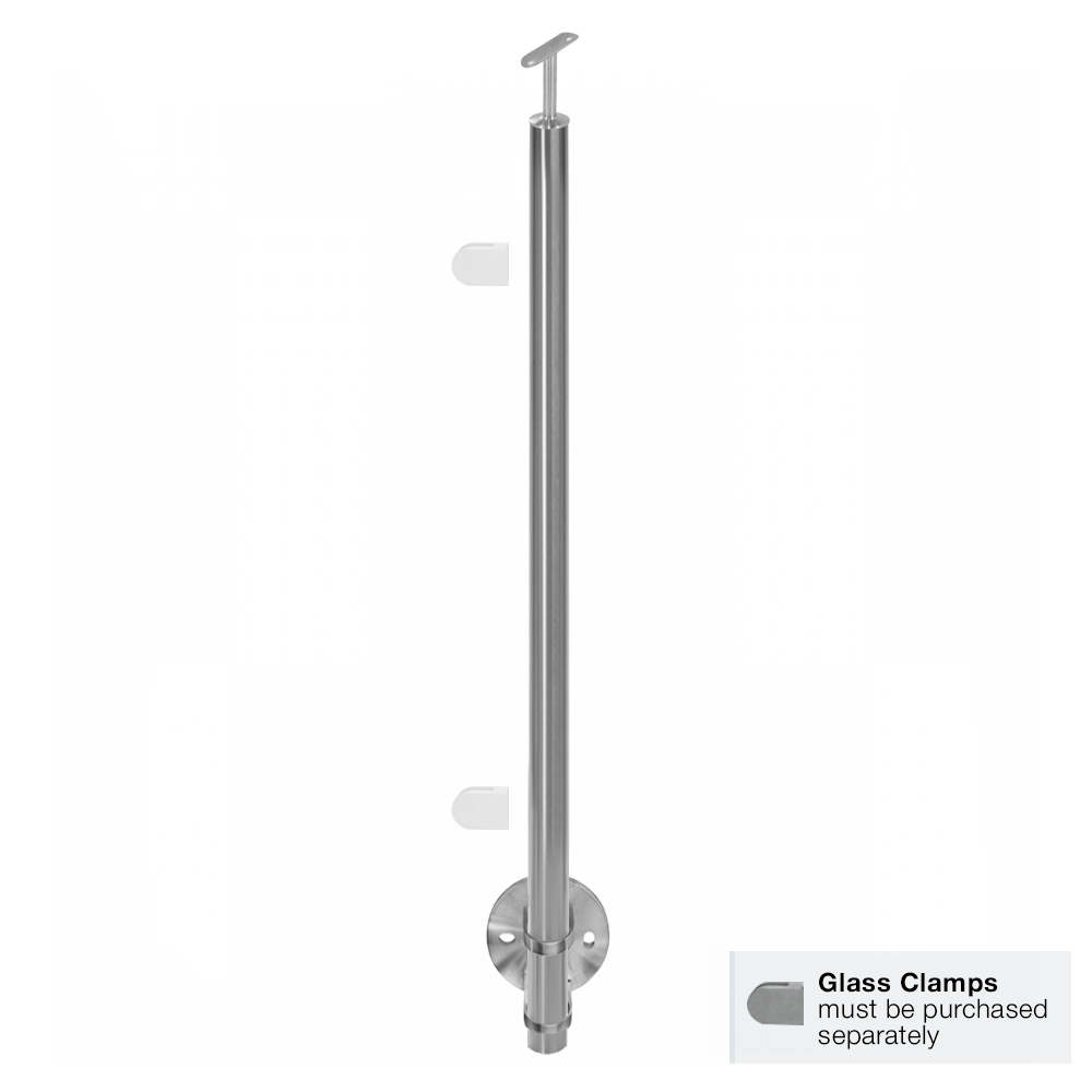 Side Mount End Post - 900-1300mm - Sloped Hand Rail