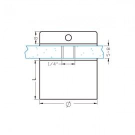Brushed Stainless Steel Effect Standoff 152 x 30mm Dia
