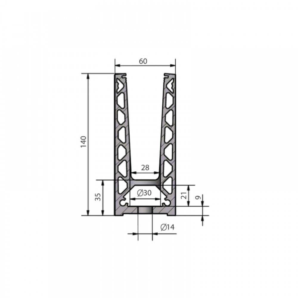 On Level 6020 Surface Mounted Kit - 12mm Glass - Anod Alum