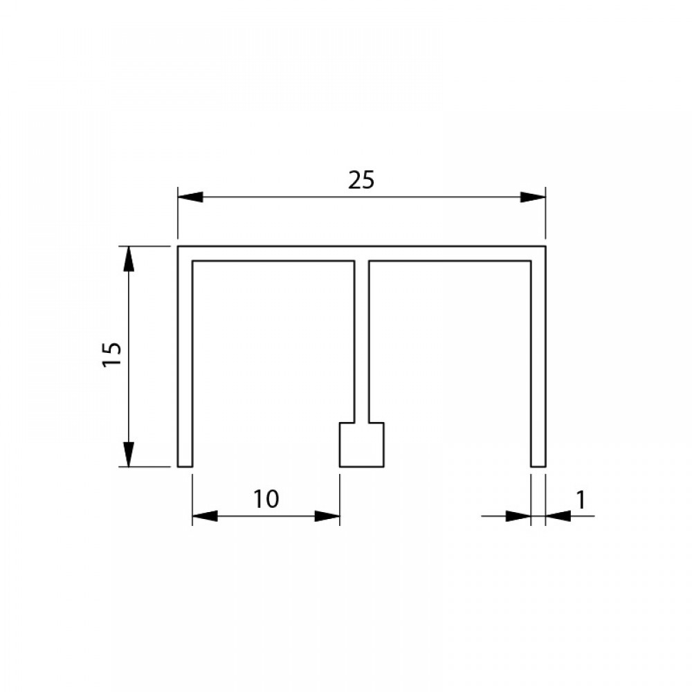Alum. Sliding Track - Top - Non Flocked - 6-8mm Thick Glass