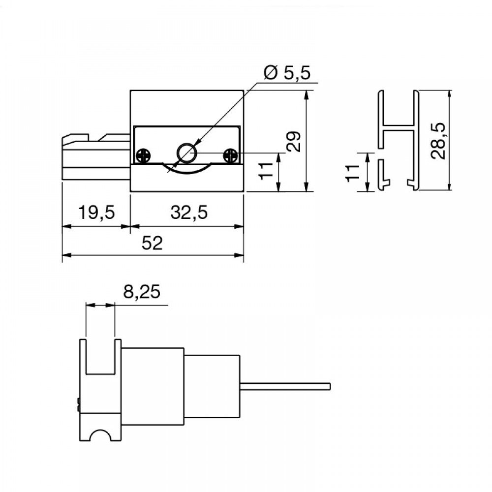 Alum. Sliding Track Lock - Reversible