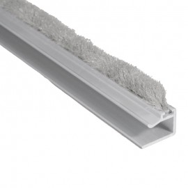 Aluminium Brush Draught Excluder 8mm Glass 2.5 Mtr