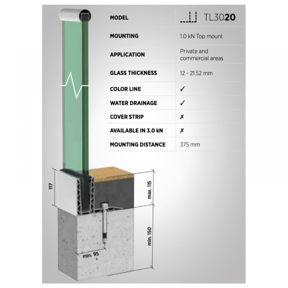 OnLevel 3020 F Type Top Mount Channel - 0.74kN