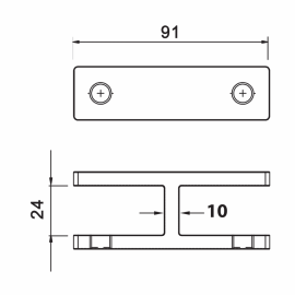 180 Degree Glass To Glass Panel Support 20-21.52mm - Black