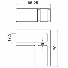 90 Degree SS Glass To Glass Panel Support 13.52-15mm - Black