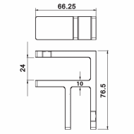 90 Degree Glass To Glass Panel Support 20-21.52mm - Black