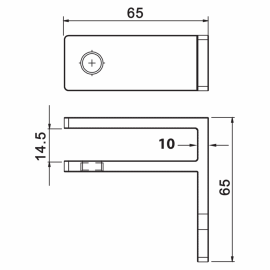 Wall To Glass Panel Support 10-12.76mm - Black