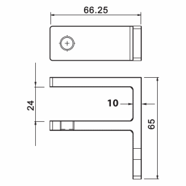 Wall To Glass SS Panel Support 20-21.5mm - Black