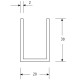 20mm X 30mm U Channel - Alinox (SS Effect) - 16mm Groove