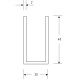 20mm X 40mm U Channel - Anodised Aluminium - 16mm Groove