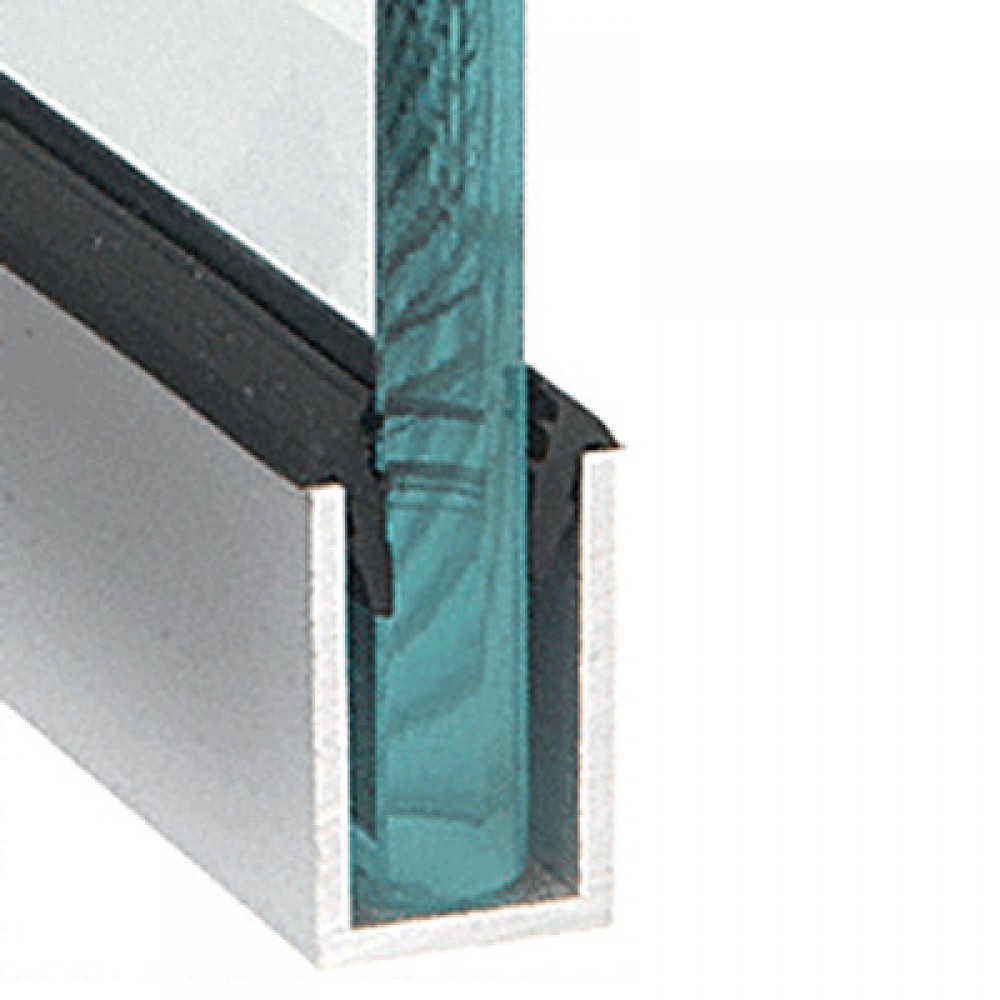 Dry Glazing U Channel 38x25x19mm Groove Bright Alum