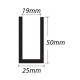 Dry Glazing U Channel 50x25x19mm Groove Bright Alum