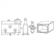 Non Drill Pivot Hinge - 52 x 26mm - 8mm Glass