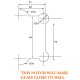Wall Mount Shower Hinge - One Side Fixing - Polished Chrome
