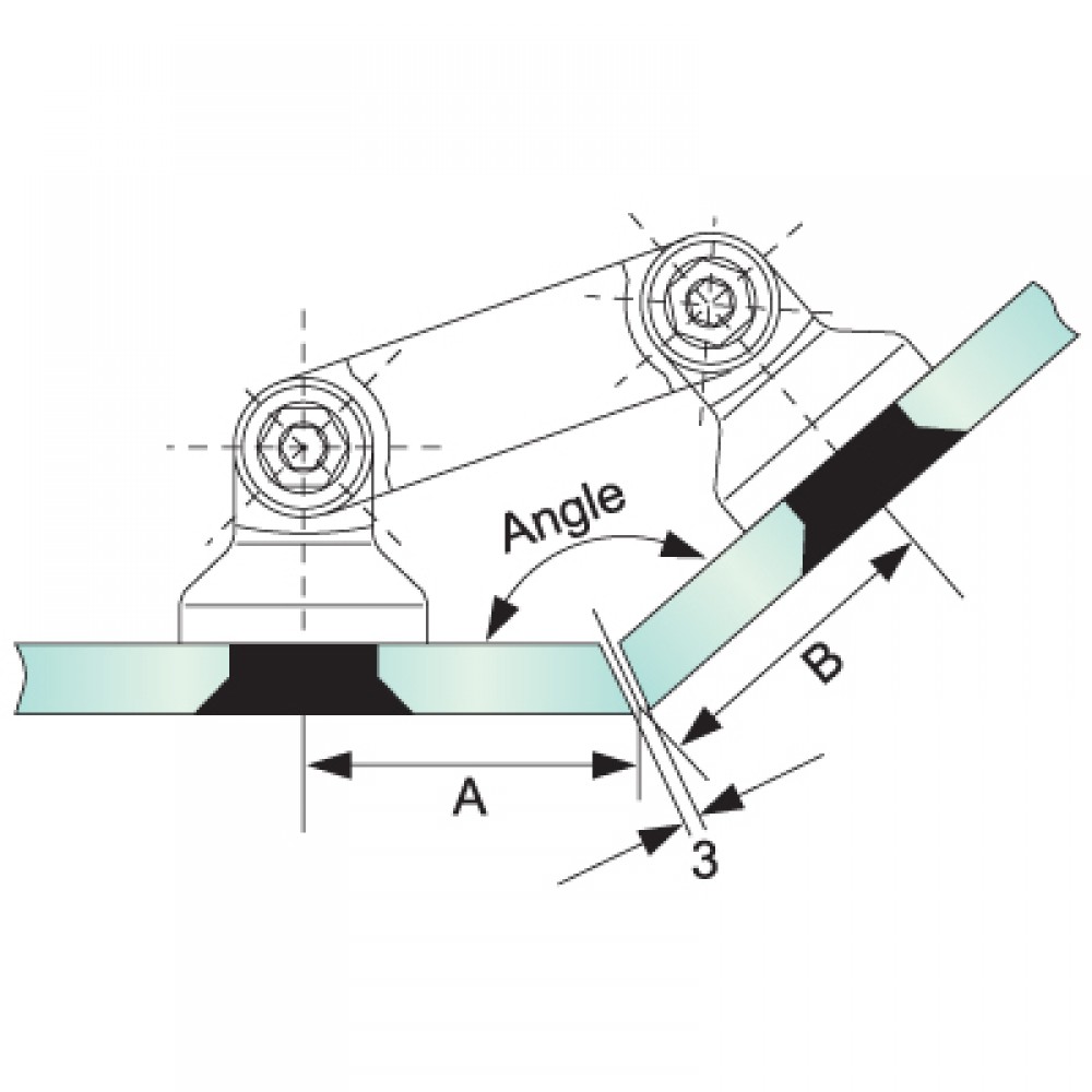 Countersunk Glass To Glass Partition Bracket (82mm Bar)