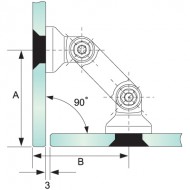 Countersunk Glass To Glass Partition Bracket (82mm Bar)