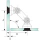 Countersunk Glass To Glass Partition Bracket (82mm Bar)