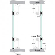 Glass to Ground/Ceiling Partition Bracket