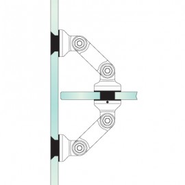 Countersunk Glass to Glass Partition Bracket