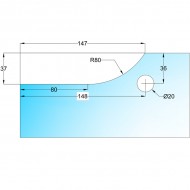 GCC Bottom Patch Fitting - Satin Stainless