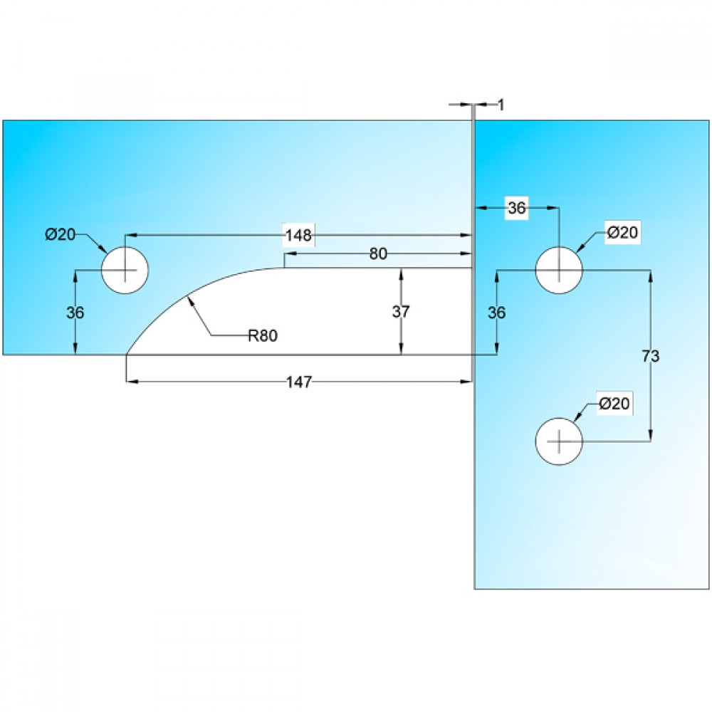 GCC Corner Transom Strike Box - Satin Stainless