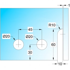Corner Transom Strike Box With Fin - Left - Satin Stainless