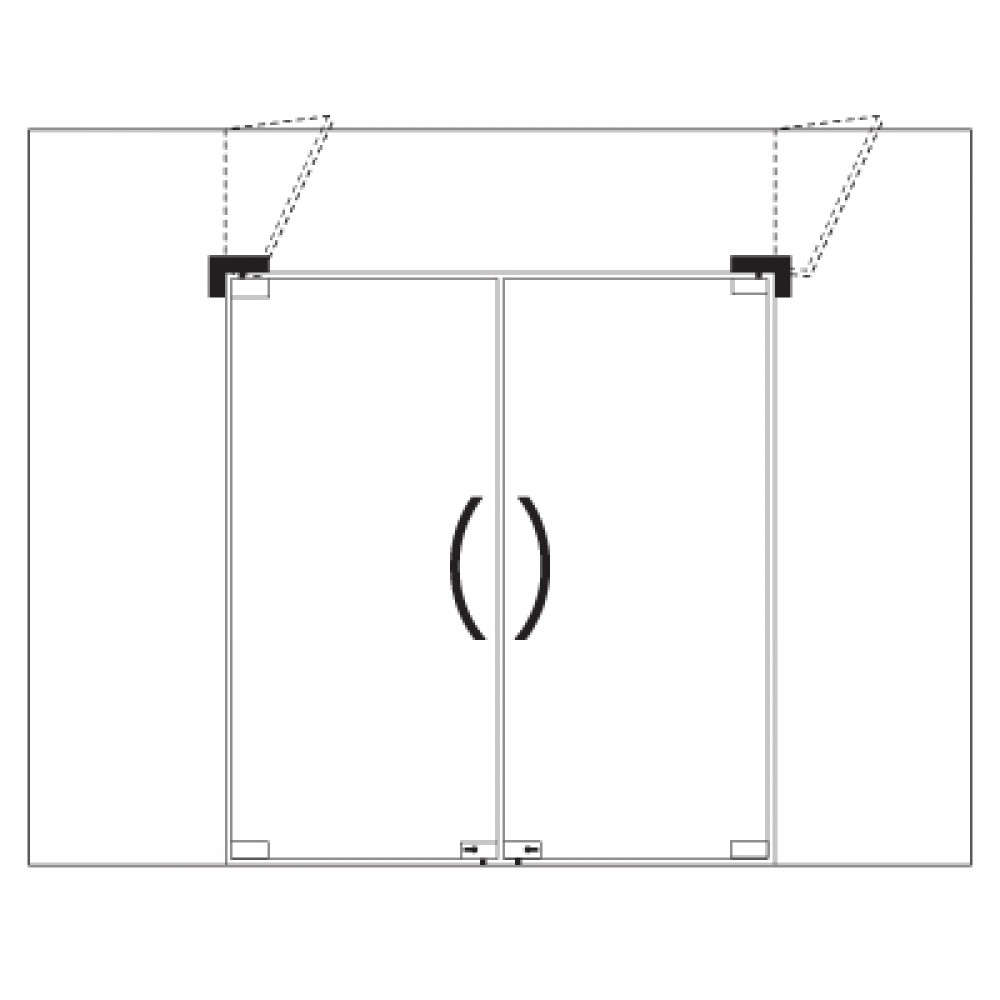GCC Corner Transom With Fin - Left - Satin Stainless