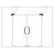 GCC Corner Transom With Fin - Left - Satin Stainless