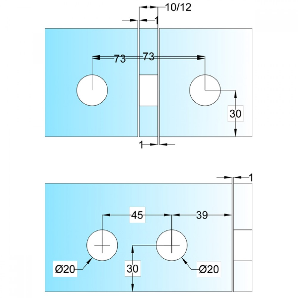 Overpanel Connector With Fin - Satin Stainless