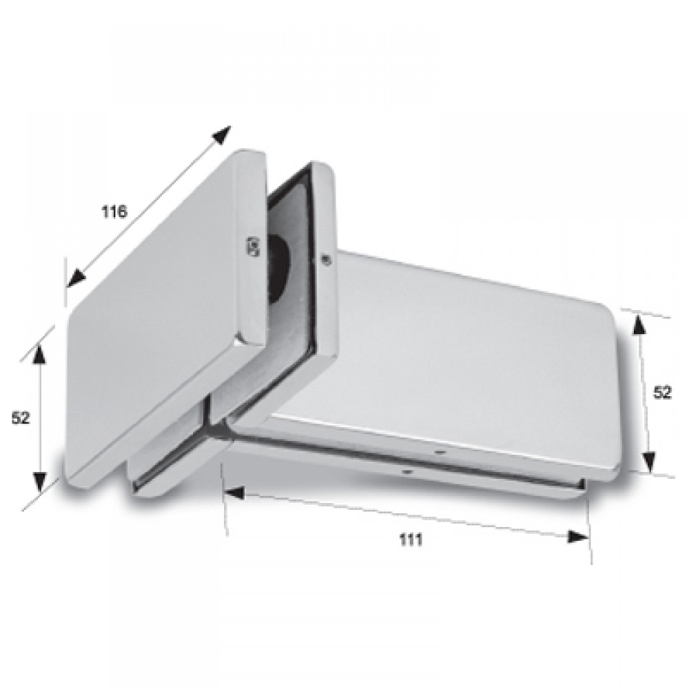 Overpanel Connector With Fin - Satin Stainless