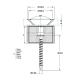 Countersunk Cap Stainless Standoff/Sign Fixi. 152 x 30mm Dia