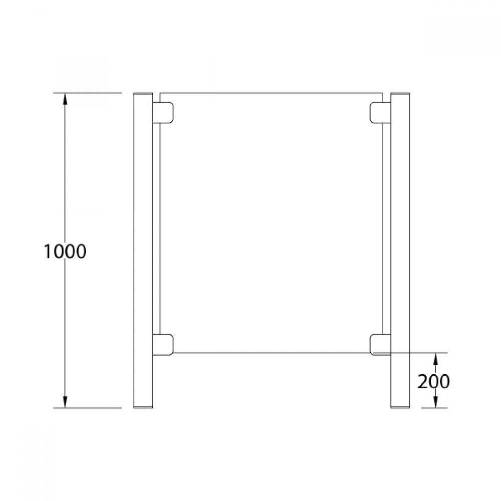 SS Covid Counter Protection Post - End - 1000mm