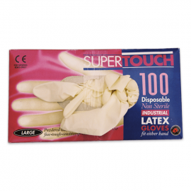 DISPOSABLE LATEX GLOVES - POWDERED - LARGE
