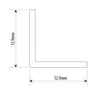 Polished Aluminium Right Angle 13x13mm 3.66M