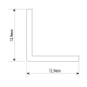 Polished Aluminium Right Angle 13x13mm 3.66M