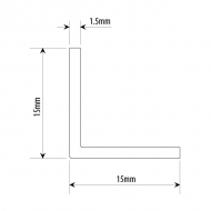 15mm X 15mm Right Angle Profile - Anodised Aluminium