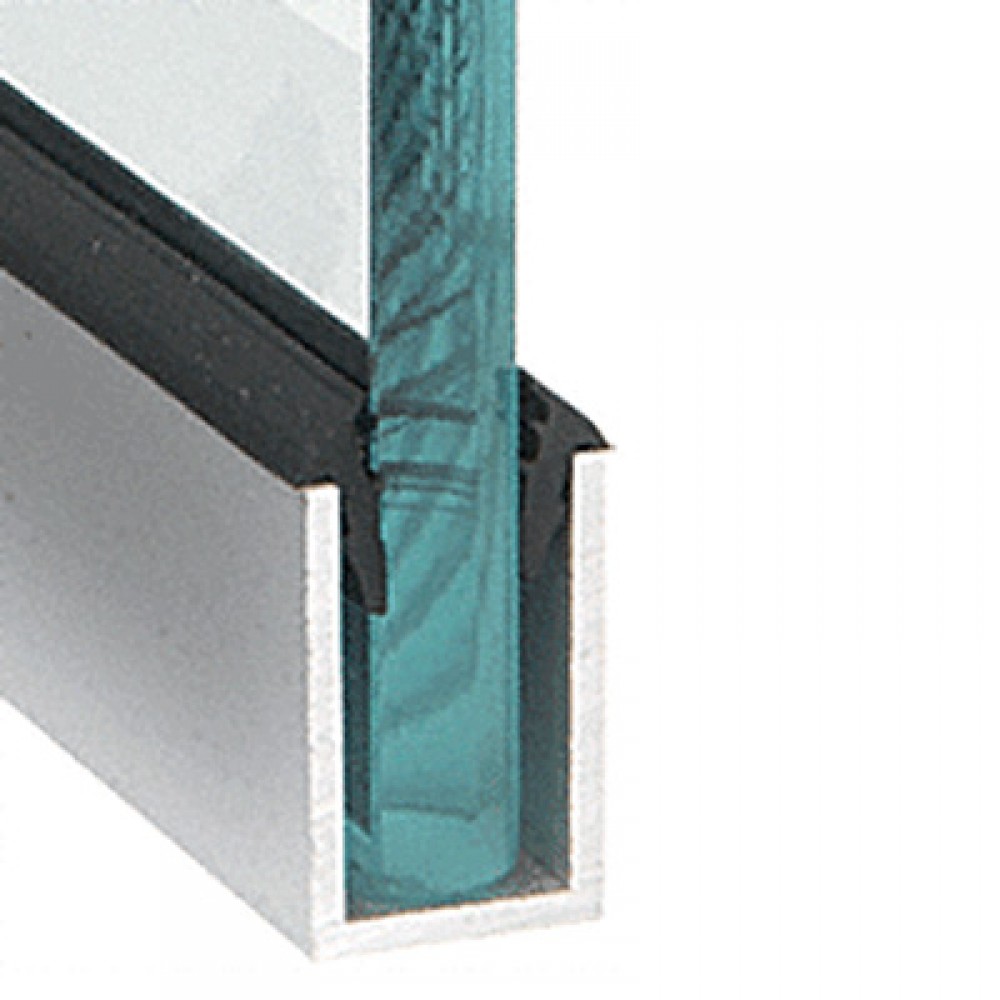 Dry Glazing U Channel 50x25x19 Groove Brushed Satin Anodised
