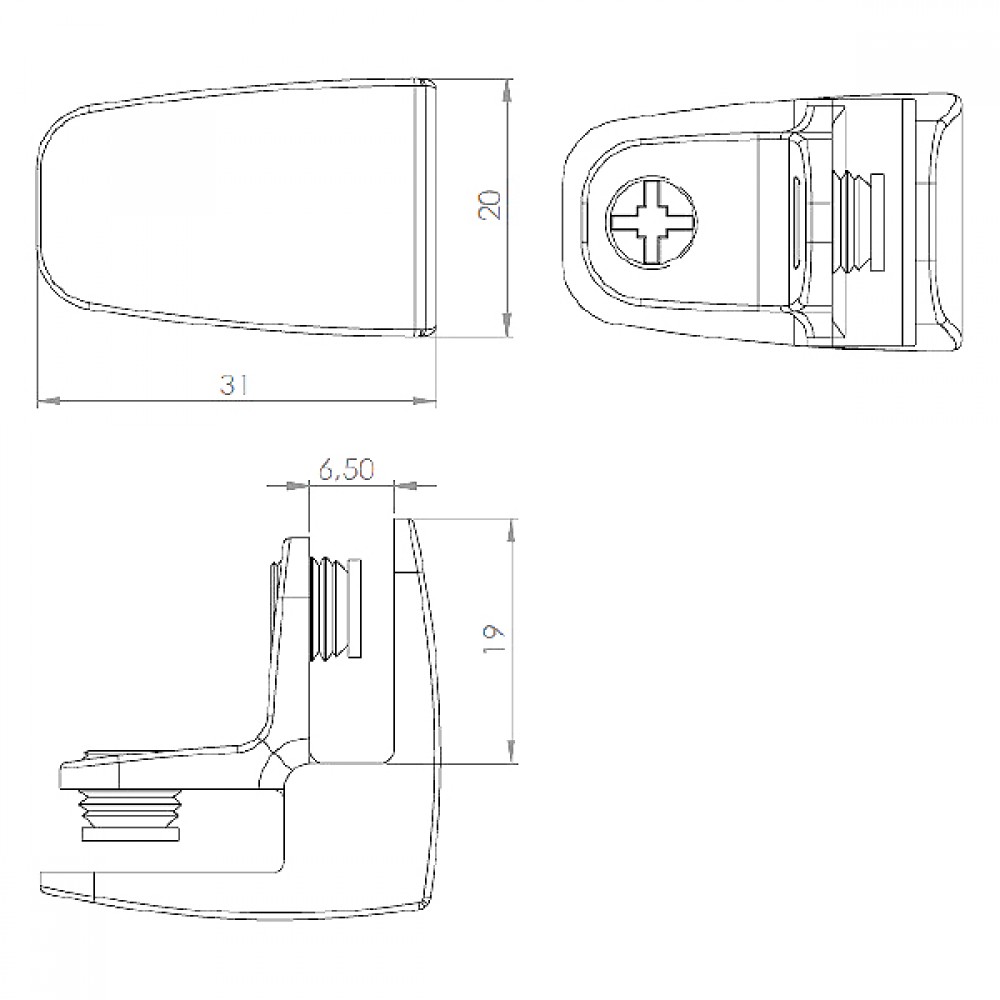 2 Way Assembly Bracket - Matt Chrome