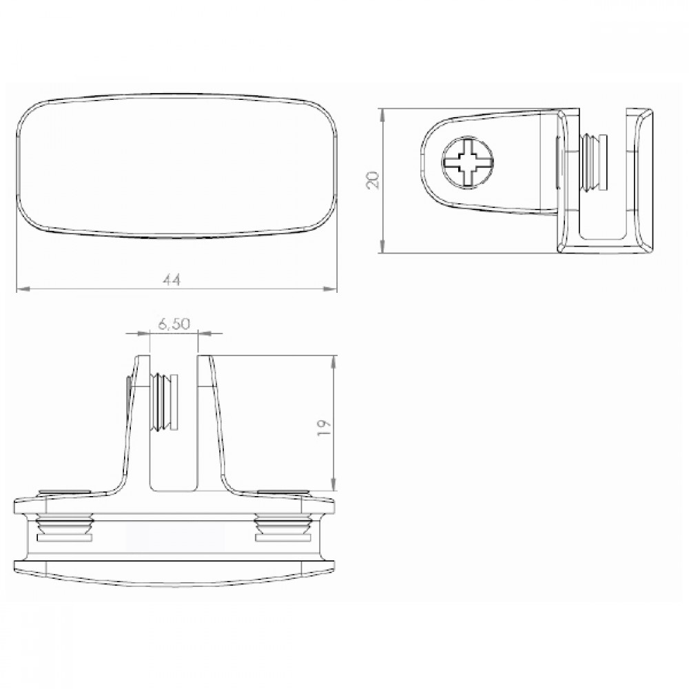 3 Way Assembly Bracket Closed Type - Matt Chrome