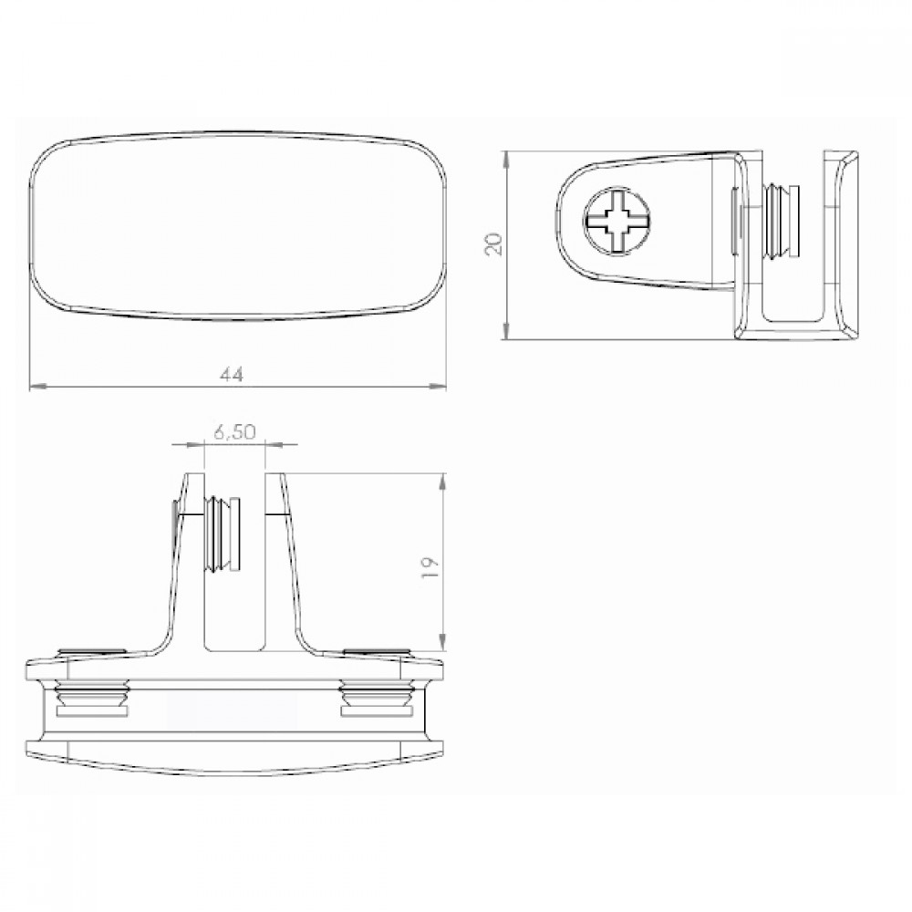3 Way Assembly Bracket Closed Type - Polished Chrome