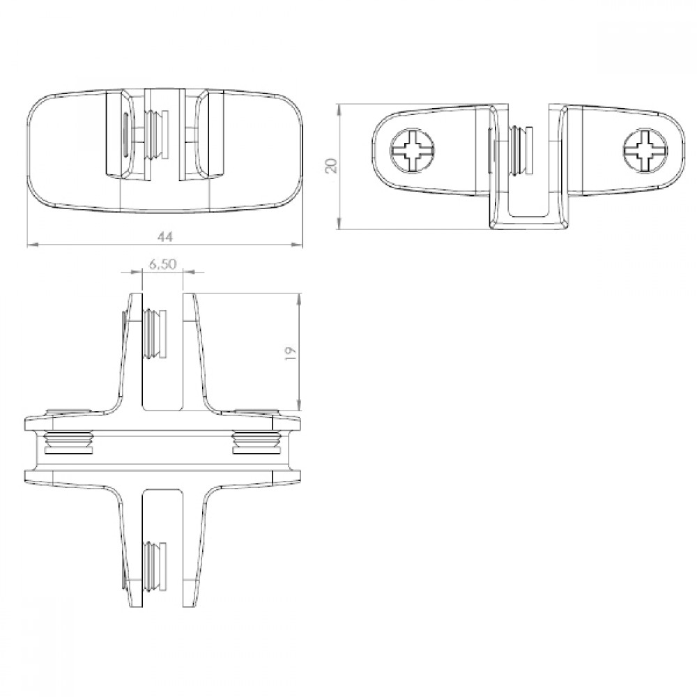 4 Way Assembly Bracket Closed Type - Matt Chrome
